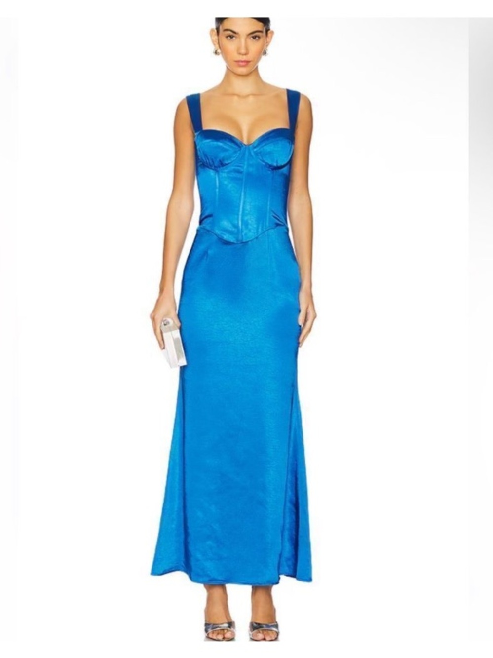 Oura Cobalt Maxi Dress Structured Bustier Corset Runaway The Label NWT Revolve